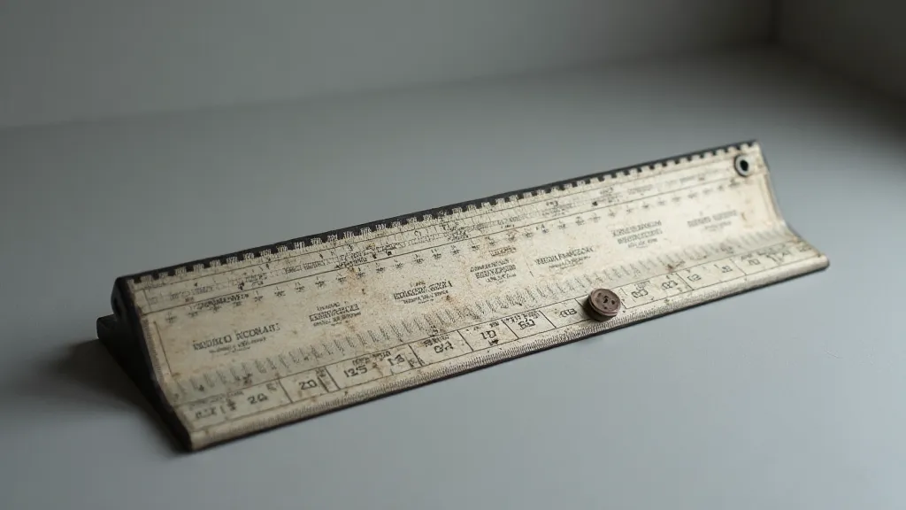 Close up of a Faber slide rule