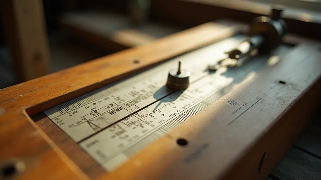 Vintage Pickett slide rule close-up