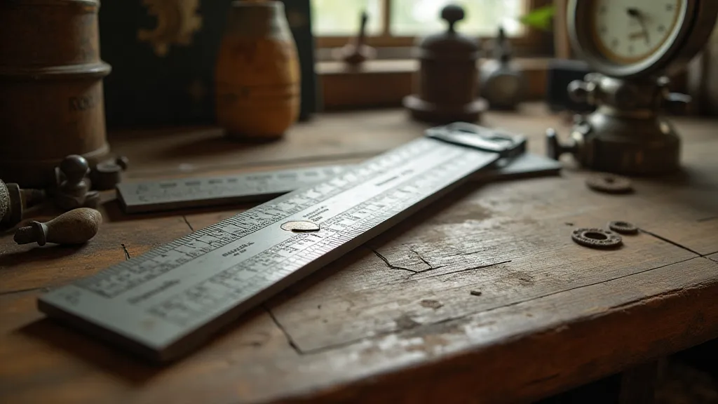 Vintage Pickett slide rule on workbench