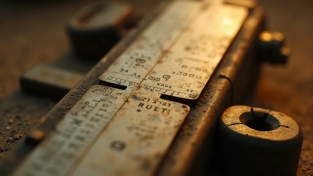 Vintage Pickett slide rule close-up