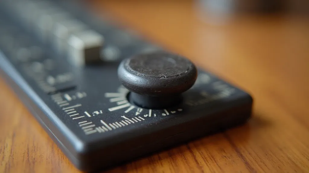 Detail of a slide rule runner knob