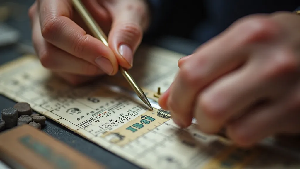 Restorer gluing a slide rule scale