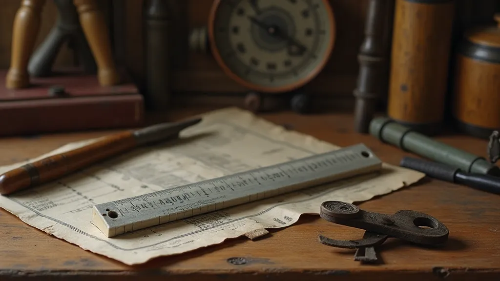 Vintage Slide Rule Still Life